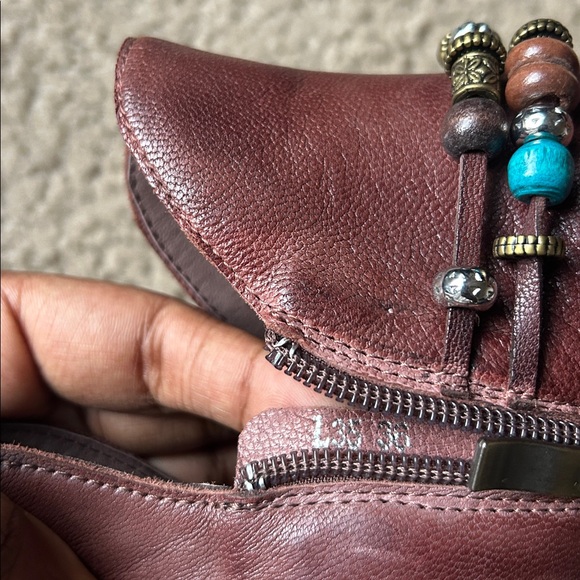 Antelope Red Brown Ankle Boots with Beaded Accents - Picture 11 of 11